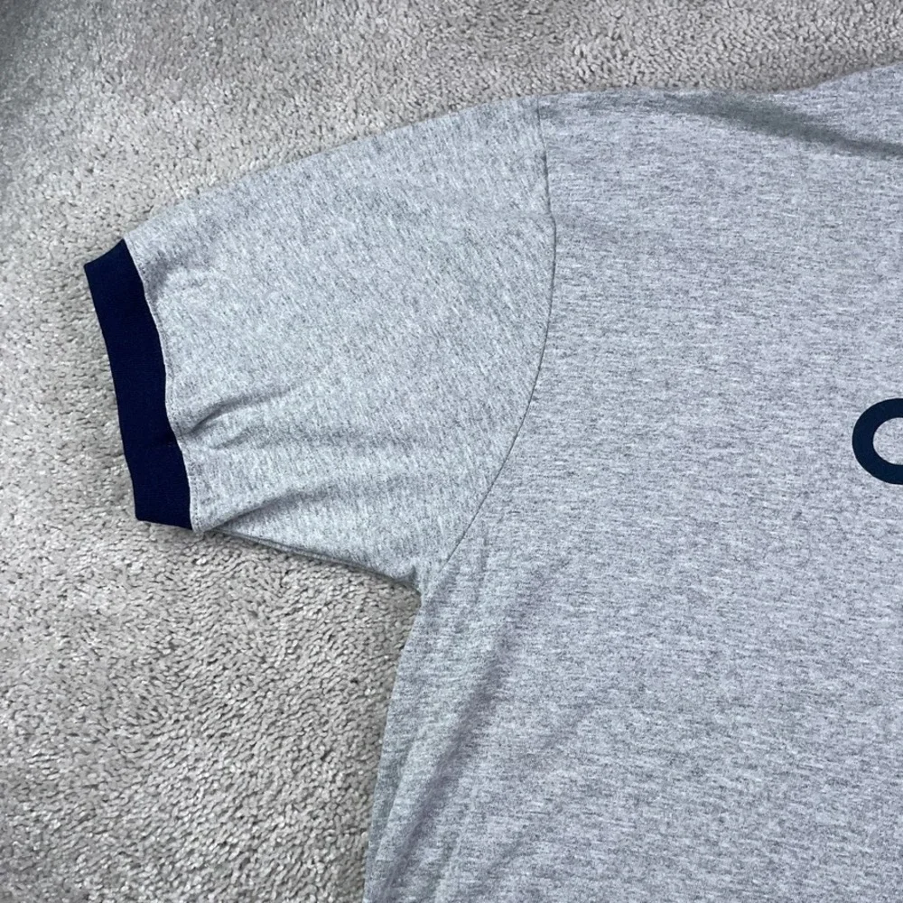 Vintage Adidas Shirt Mens XL Grey Blue Spellout Logo Ringer Tee Y2K
